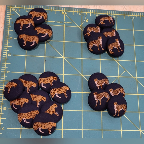 DIY Upcycle Cheetah Fabric Cover Shank Buttons - Picture 2 of 5